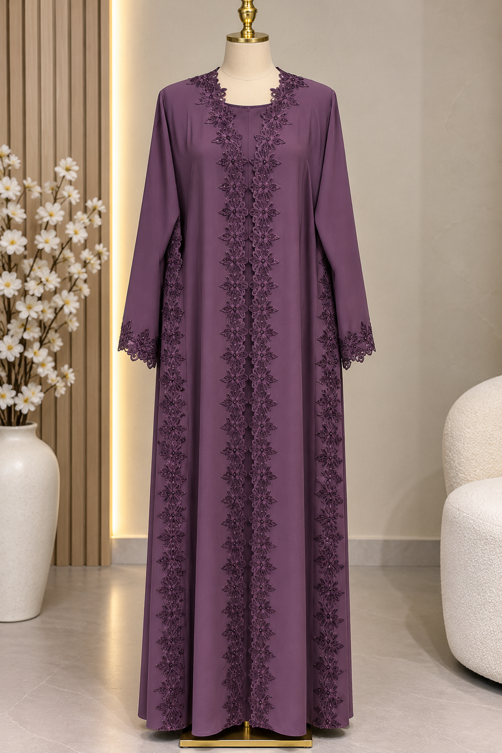 Abaya Liyana - Plum PRE ORDER