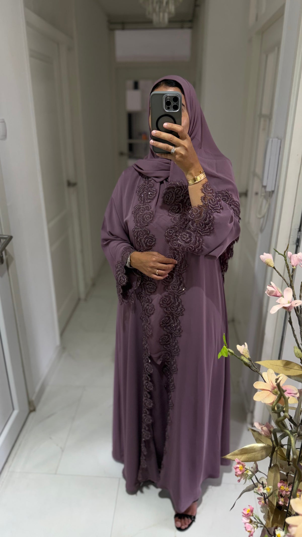 Abaya Manal - Blush Bloom