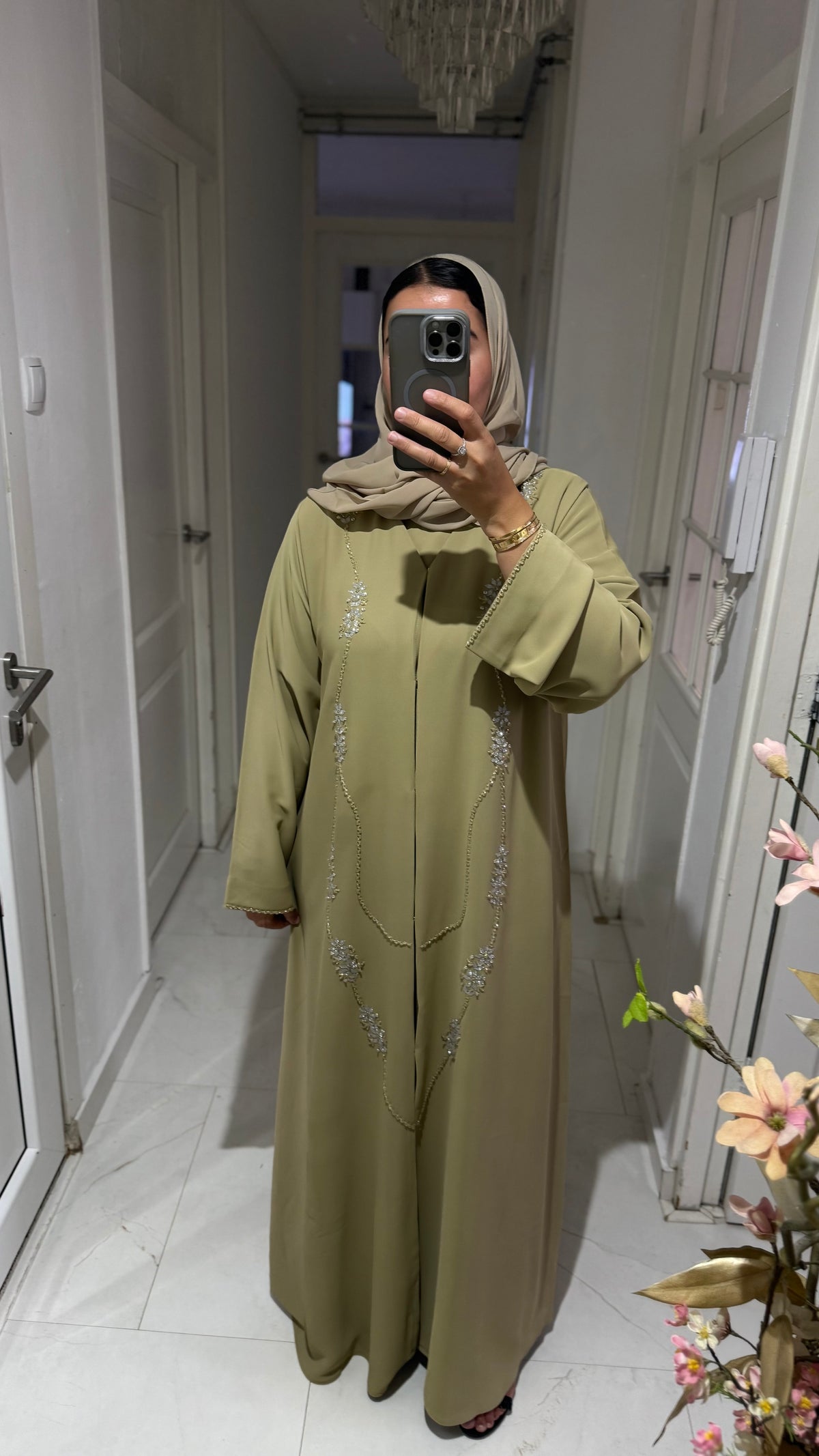 Abaya Noor - Olive Royale