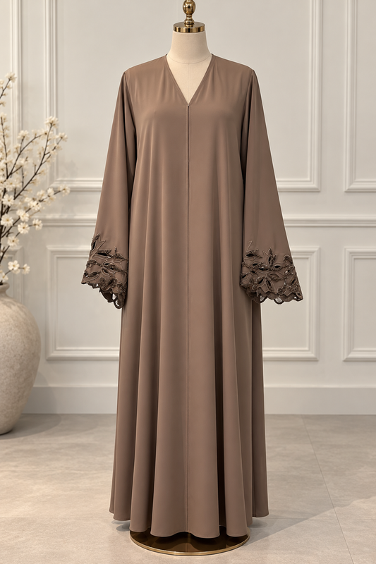Abaya Inaya - Taupe Bloom                    PRE-ORDER | Expected Delivery: End of November