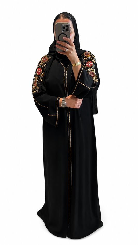 Abaya Noor – Crimson Royale PRE-ORDER