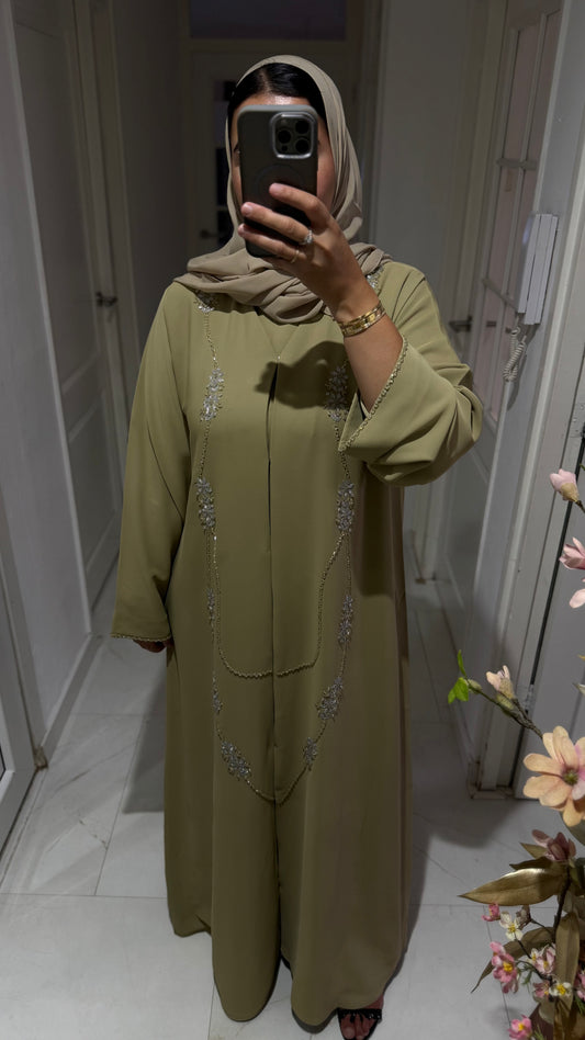 Abaya Noor - Olive Royale