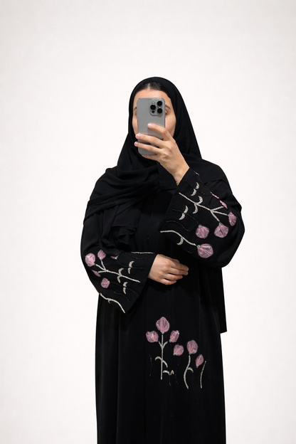 Abaya Yasmin – Pink Blossom