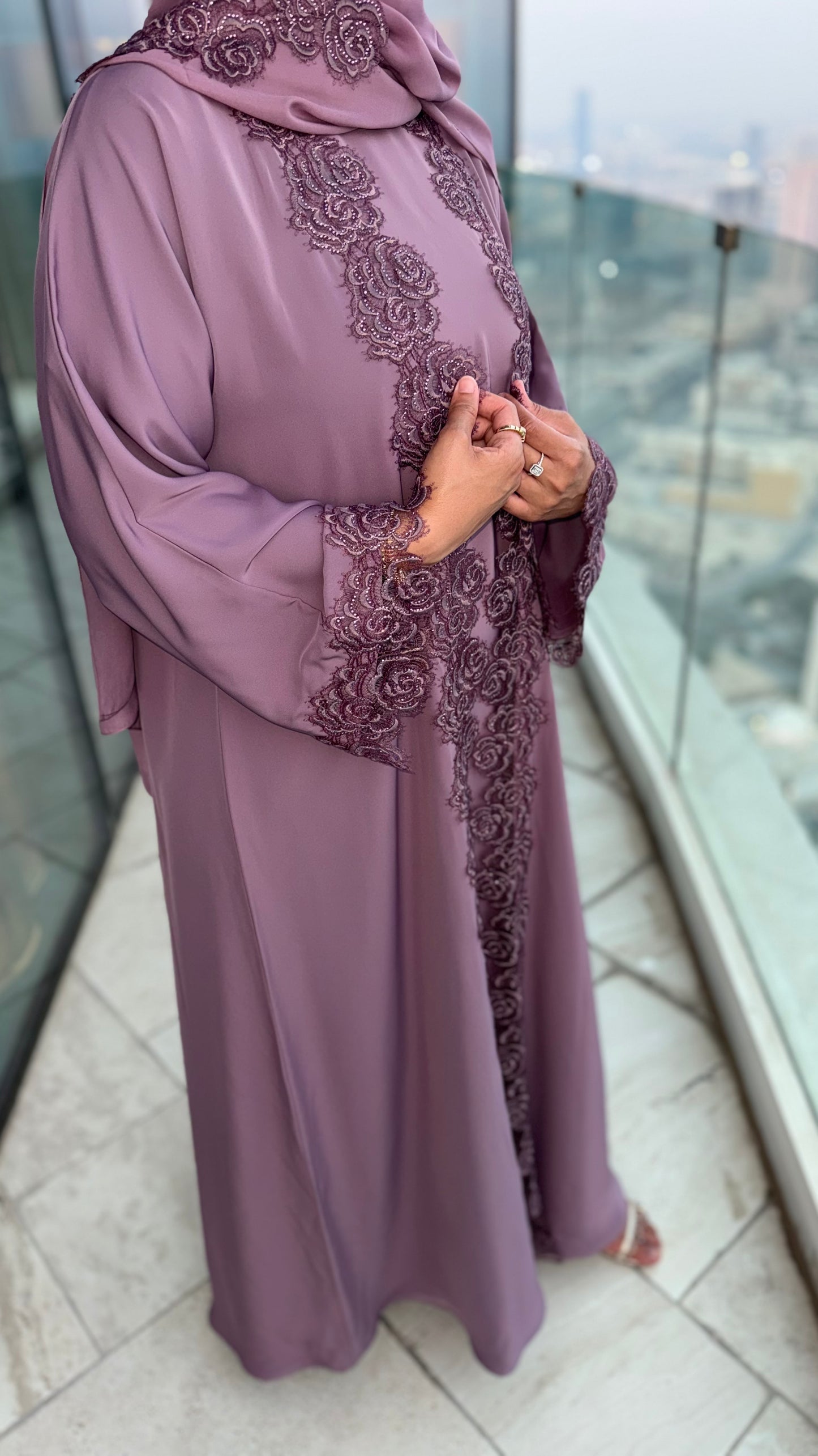 Abaya Manal - Blush Bloom