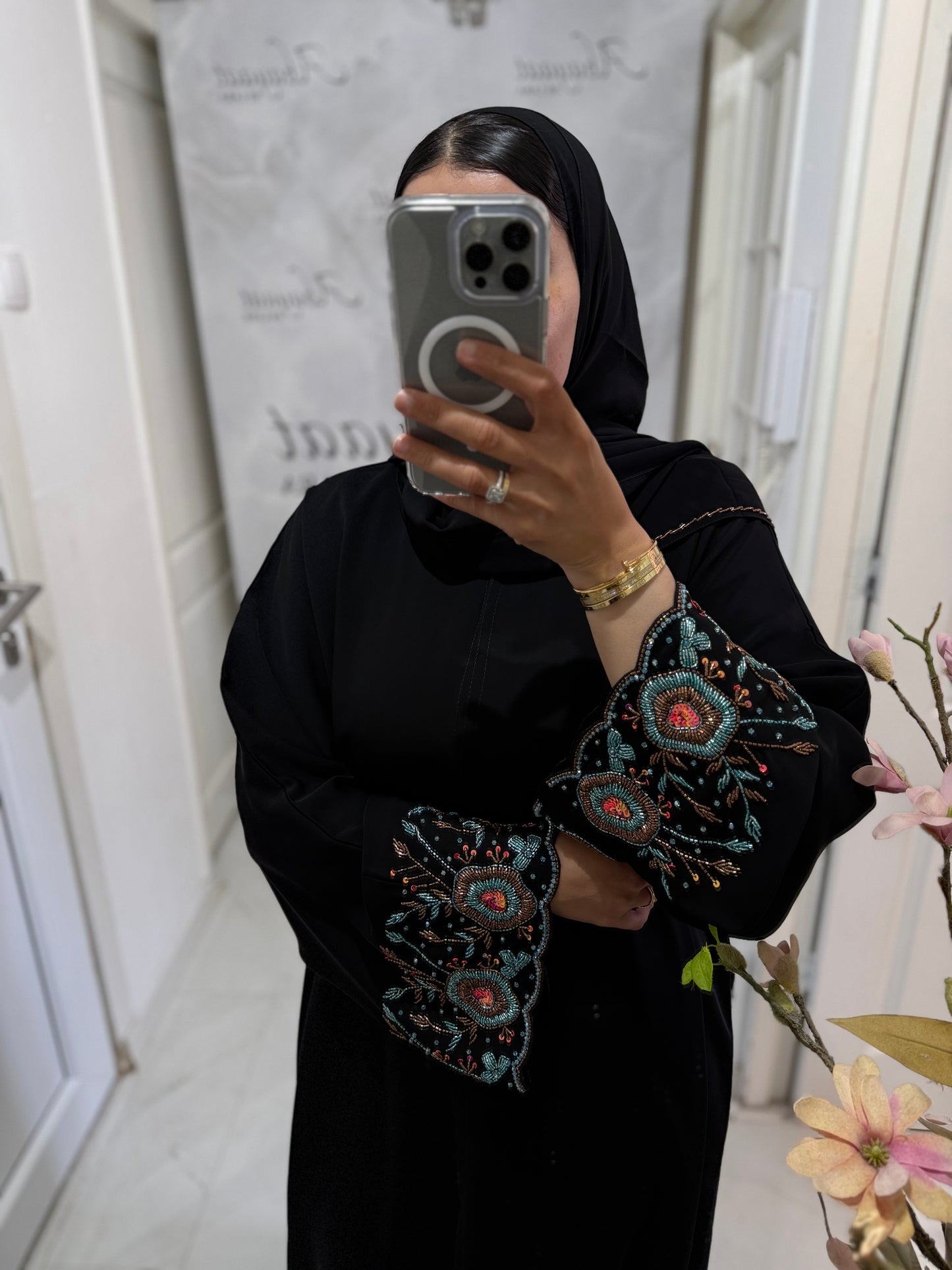 Abaya Noor – Turkoois Gloed