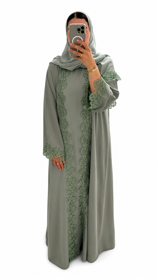 Abaya Layla – Sage Rose PRE-ORDER | Expected Around June 16