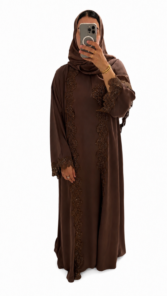 Abaya Layla – Mocha Rose PRE-ORDER | Expected Around June 16