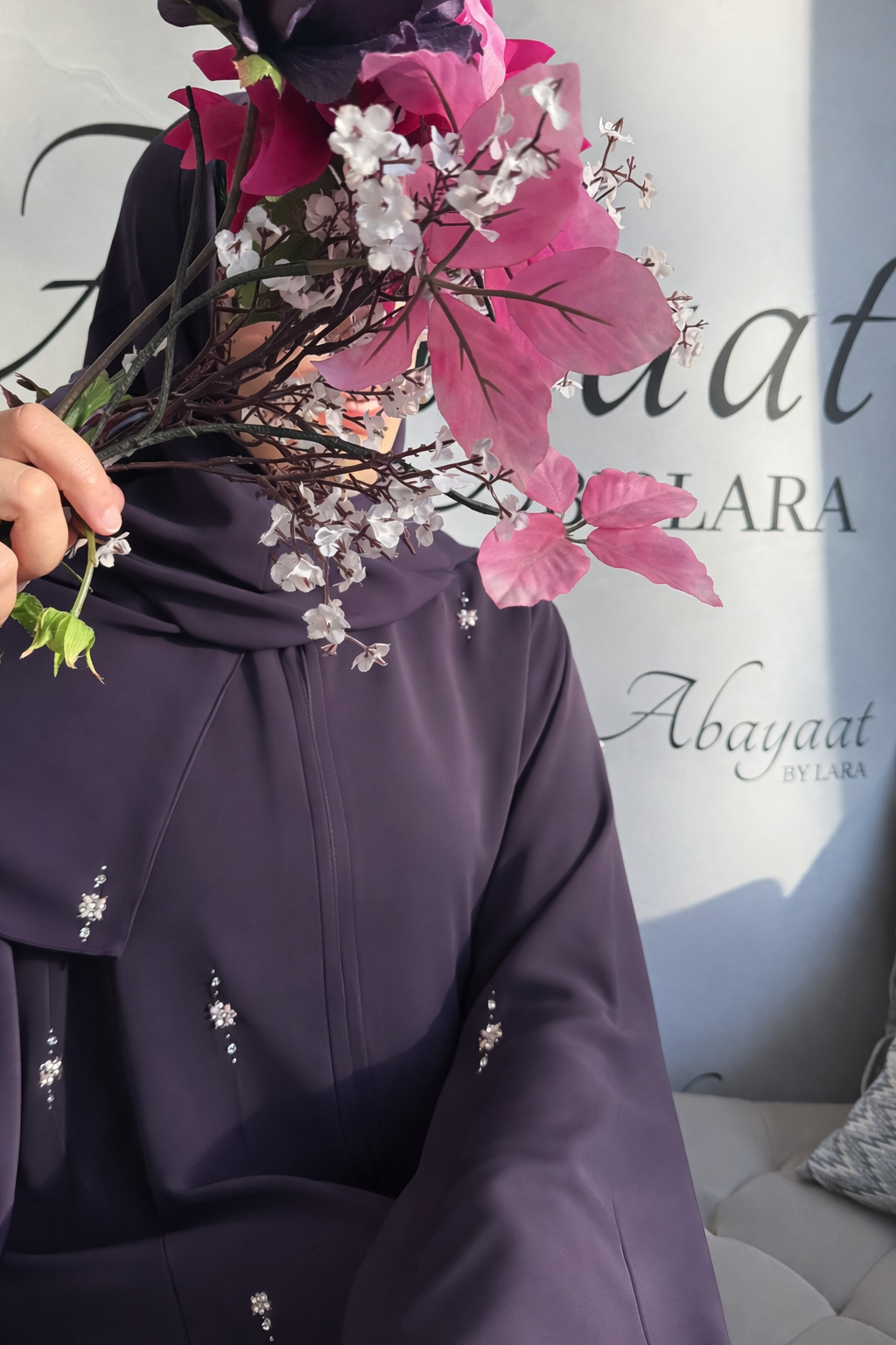 Abaya Zahra – Purple Bloom