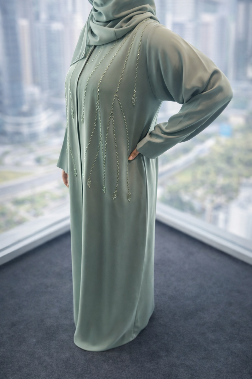 Abaya Noor – Sage Green