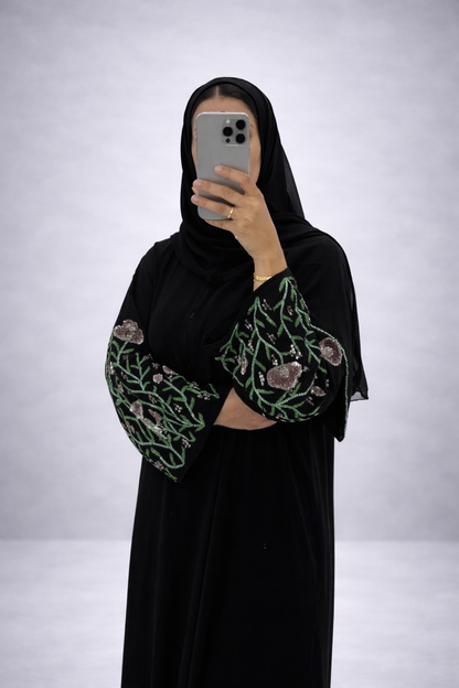 Abaya Huda – Botanical Green