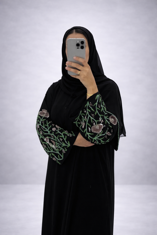 Abaya Huda – Botanical Green