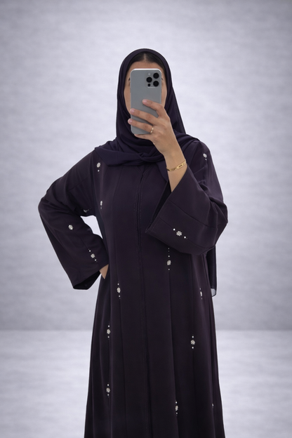 Abaya Zahra – Purple Bloom