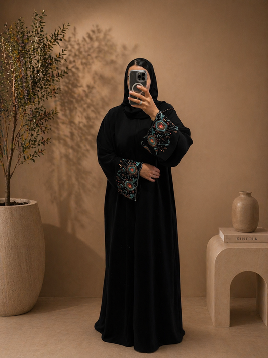 Abaya Noor – Turquoise Ember