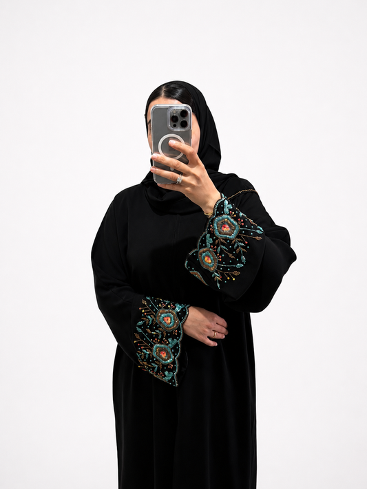 Abaya Noor – Turquoise Ember