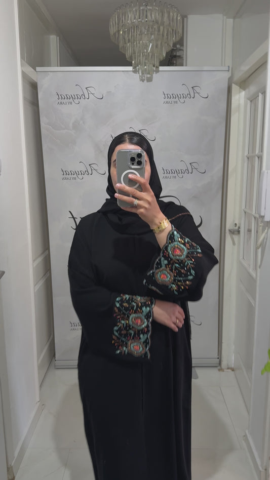 Abaya Noor – Turquoise Ember