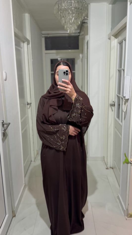 Abaya Farah – Chocolate Gold