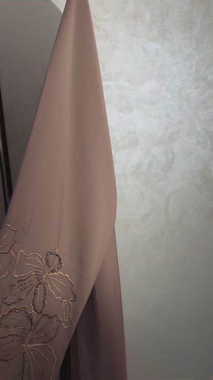 Abaya Amina – Mocha Embroidery