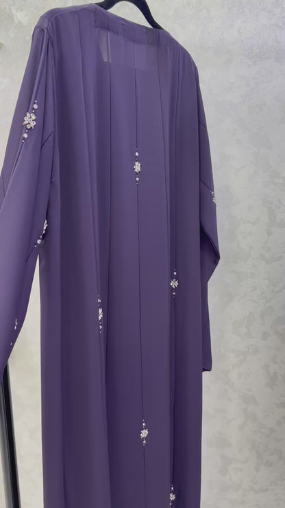 Abaya Zahra – Purple Bloom