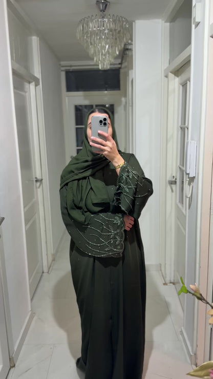 Abaya Yasmin – Olive Stardust