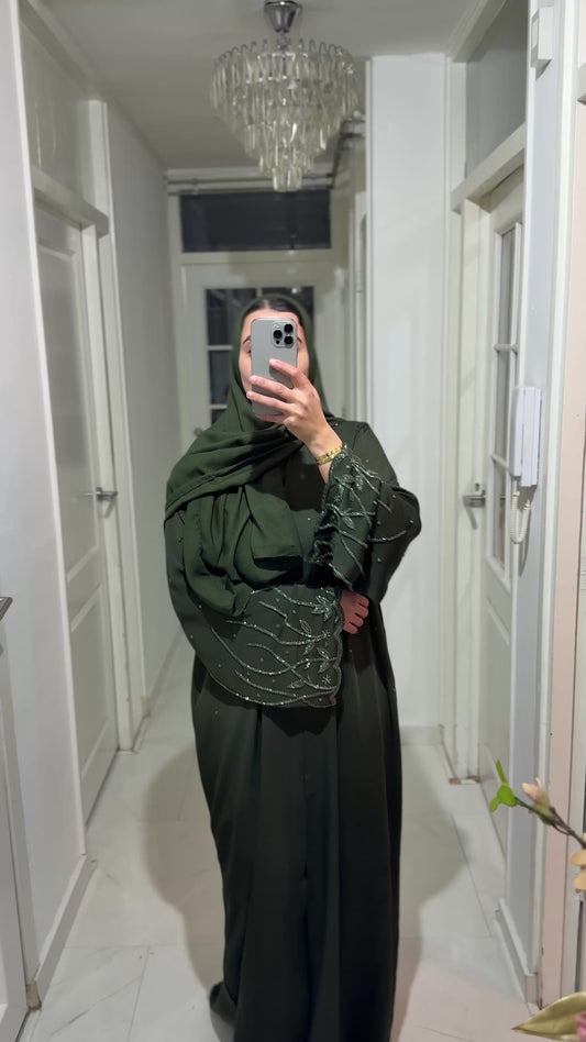 Abaya Yasmin – Olive Stardust